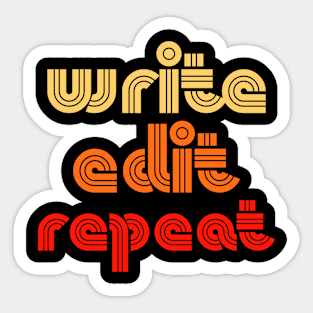 retro write edit repeat Sticker